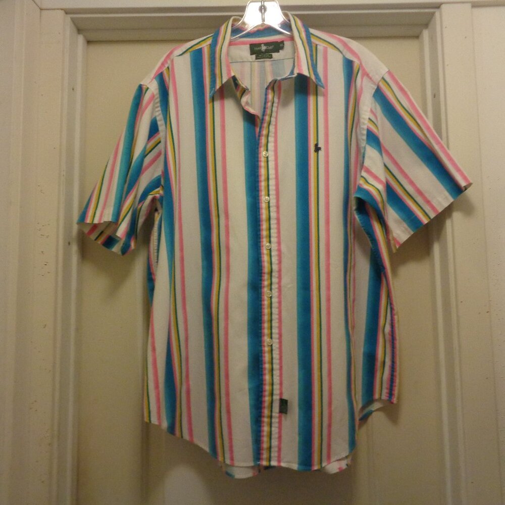 COLORS RETRO MENS SHIRT BY HUNTS CLUB COTTON X LG